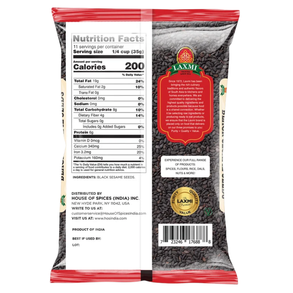 LAXMI SESAME SEEDS BLACK 14OZ