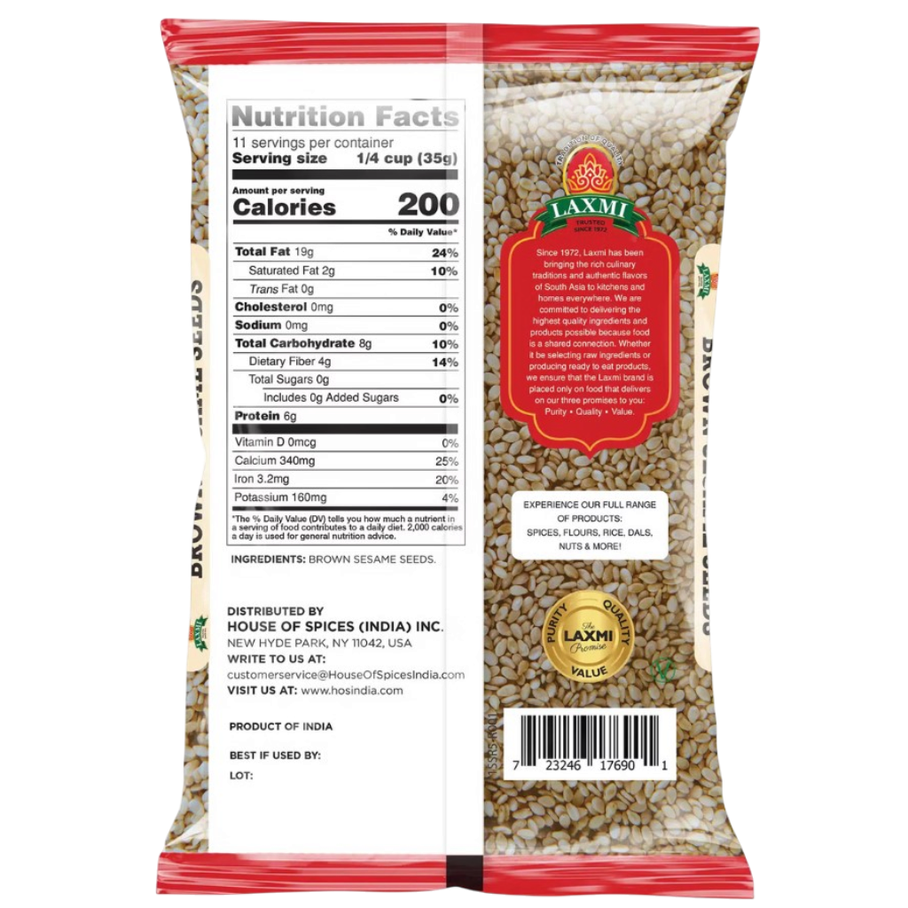 LAXMI SESAME SEEDS BROWN 14OZ