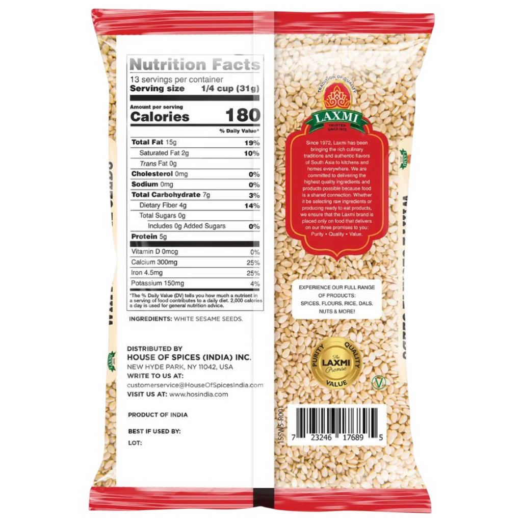 LAXMI SESAME SEEDS WHITE 14OZ