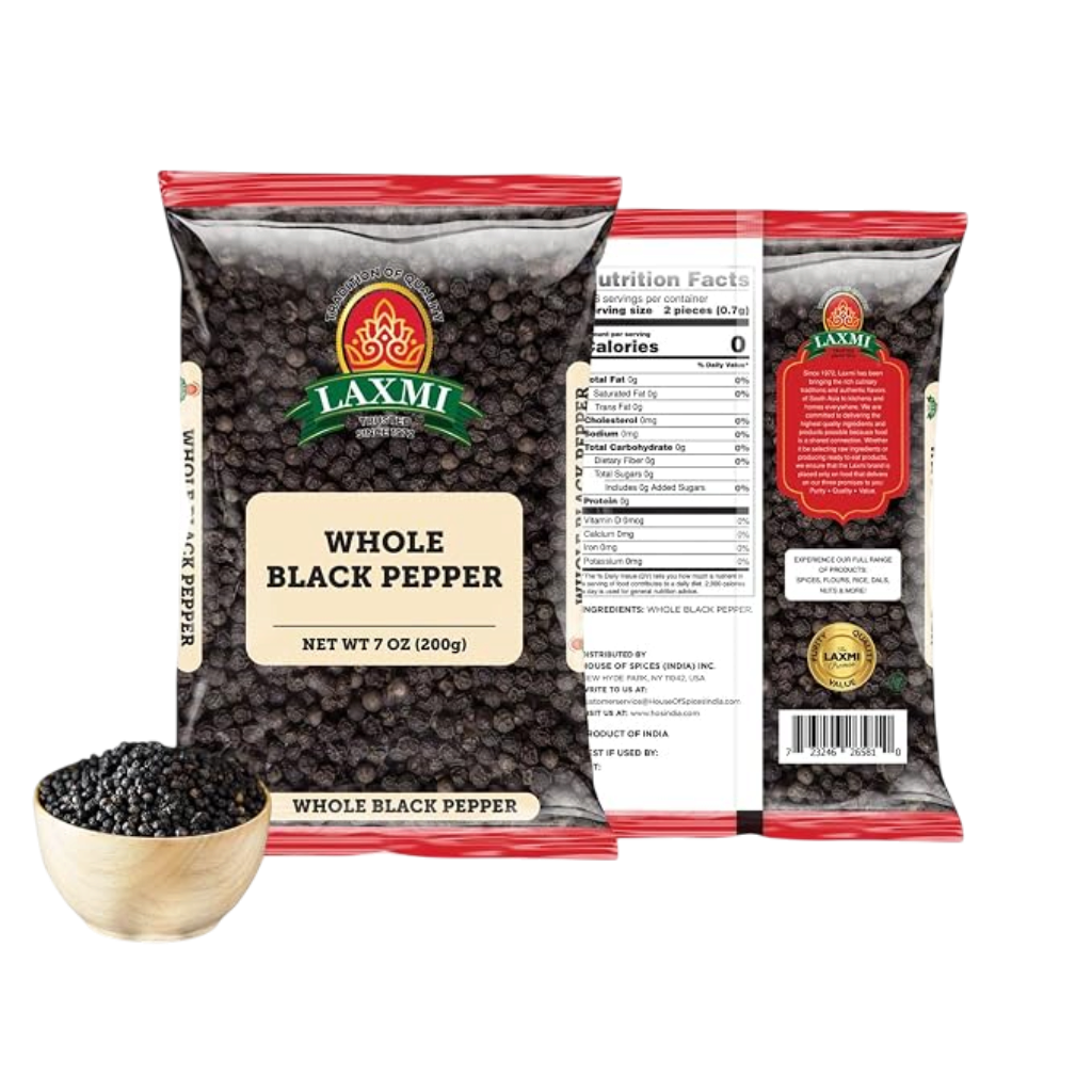 LAXMI BLACK PEPPER WHOLE 7OZ