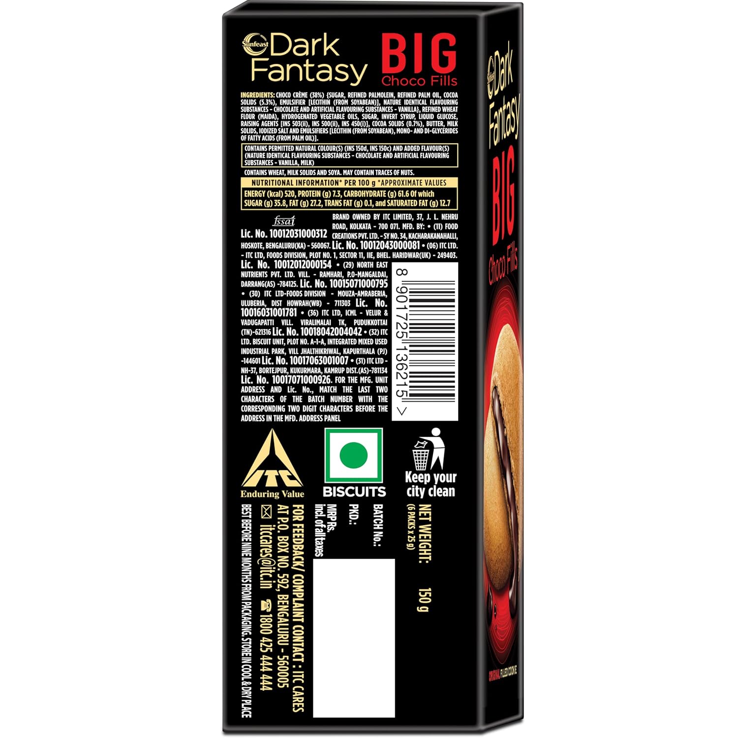 SUNFEAST DARK FAN COFFEE FILLS 150G